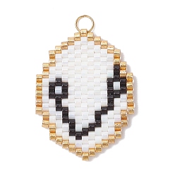 Рыбы Подвески из стеклянных бусин с изображением двенадцати созвездий, с 304 кольцом из нержавеющей стали, реальный 18 k позолоченный, Рыбы, 27x20x1.5 мм, отверстие : 2.5 мм