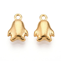 Настоящее золото 18K Ионное покрытие (ip) 304 брелоки из нержавеющей стали, пингвин, реальный 18 k позолоченный, 10x7x3 мм, отверстие : 1.2 мм