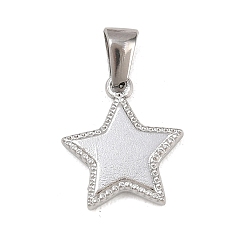 Нержавеющая Сталь Цвет 303 подвески из нержавеющей стали, звезда очарование, цвет нержавеющей стали, 17x15x2.5 мм, отверстие : 5.8x2.8 мм