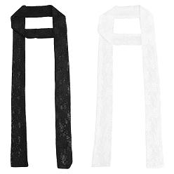 Клевер 2 шт. 2 цвета полиэстеровый кружевной длинный шелковый шарф для женщин и девочек, клевер, 2080x50x0.5 мм, 1 шт / цвет