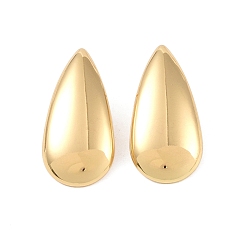Golden Tropfen 304 Ohrstecker aus Edelstahl für Damen, golden, 37x18 mm