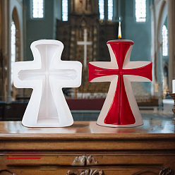 Cross Изготовление рождественских свечей своими руками, формы для литья смолы, для уф-смолы, изготовление изделий из эпоксидной смолы, белые, крестик, 48x89x117 мм, внутренний диаметр: 41x81x101 мм