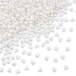 Морская Ракушка 500 бусины из абс-пластика с имитацией жемчуга, сердце, цвет морской раковины, 8x9x5 мм, отверстие : 1.5 мм