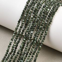 Серафинит Природные SERAPHINITE нитей бисера, граненые, круглые, класс А, 2.5 мм, отверстие : 0.5 мм, около 186 шт / нитка, 15.35'' (39 см)