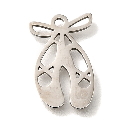 Нержавеющая Сталь Цвет 201 подвески из нержавеющей стали, танцевальные туфли подвески, цвет нержавеющей стали, 15x9.5x1 мм, отверстие : 1.2 мм