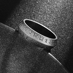 Античное Серебро Руна викингов 304 перстни из нержавеющей стали для мужчин, античное серебро, 7 мм, внутренний диаметр: 17.4 мм
