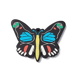 Светло-Голубой Непрозрачные подвески смолы, бабочки прелести, Небесно-голубой, 30.5x39x2.5 мм, отверстие : 1.5 мм