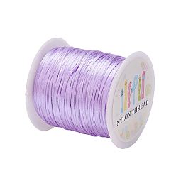 Medium Purple Nylon Thread, Rattail Satin Cord, Medium Purple, 1.0mm, about 76.55 yards(70m)/roll