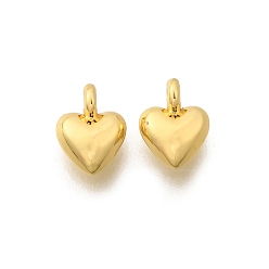 Золотой Латунные подвески, сердце прелести, стойки покрытие, без кадмия и без свинца, долговечный, с целью перехода в кольце, золотые, 8.5x6x3.5 мм, отверстие : 1.2 мм