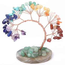 Смешанные камни Смешанные каменные украшения для скульптуры деревьев, для домашнего офисного стола, 100x100 мм