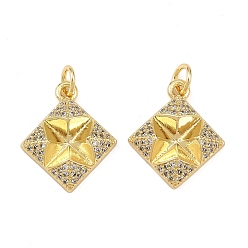 Rhombus Латуни циркония кубической подвески, с целью перехода в кольце, ромб прелести, без свинца и без кадмия, долговечный, стойки покрытие, ромб, 18x15.5x4 мм, отверстие : 3.5 мм
