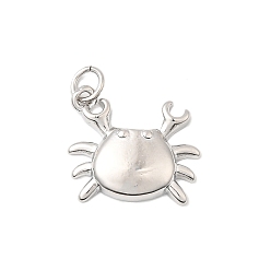 Краб Латунные подвески, долговечный, без свинца и без кадмия, стойки покрытие, с целью перехода в кольце, платина, краб, 20x18.5x1 мм, отверстие : 3 мм