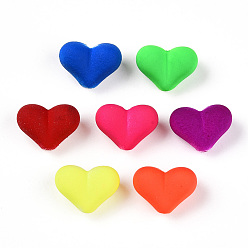 (52) Непрозрачная лаванда Лакированные бусины из акрила , сердце, разноцветные, 11.5x15.5x8.5 мм, отверстие : 2 мм, Около 588 шт / 500 г