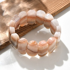 Другие Нефриты Овальные натуральные кружевные агатовые бусины эластичные браслеты для женщин и мужчин, внутренний диаметр: 2-1/4 дюйм (5.55~5.65 см)