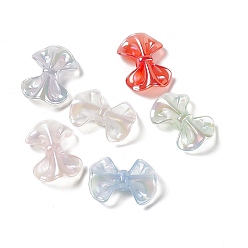 (52) Непрозрачная лаванда УФ-покрытие радужными переливающимися акриловыми бусинами, бантом, разноцветные, 31x23x9.5 мм, отверстие : 3.5 мм