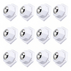 White 304 Stainless Steel Ceiling Ball Bearing Pulley, with ABS Plastic Base & Self Adhesive Paper & Screws, White, 42x37x23.5mm