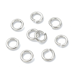 Real Platinum Plated SHEGRACE 30G Brass Open Jump Rings, Saw Cut Round, Cadmium Free & Nickel Free & Lead Free, Real Platinum Plated, 18 Gauge, 4x1mm, Inner Diameter: 2mm, about 810pcs/bag