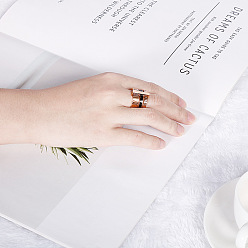 Розовое Золото Римские цифры 304 кольца из нержавеющей стали, хрустальных страз и натуральных ракушек, розовое золото , размер США 11 (20.6 мм)