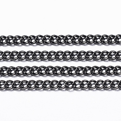 Electrophoresis Black 304 из нержавеющей стали скрученные цепи, бордюрные цепи, пайки, с катушкой, ионное покрытие (ip), электрофорез черный, 1.2x1.1x0.3 мм, около 32.8 футов (10 м) / рулон