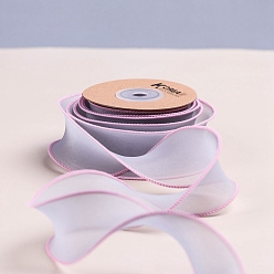 чертополох Органза ленты, прозрачная шифоновая лента с проволокой, для изготовления аксессуаров для бантиков для волос, подарочная упаковка, чертополох, 1-5/8 дюйм (40 мм), около 10 ярдов (9.14 м) / рулон