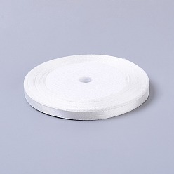 White Single Face Satin Ribbon, Polyester Ribbon, White, 1/4 inch(6mm), about 25yards/roll(22.86m/roll), 10rolls/group, 250yards/group(228.6m/group)