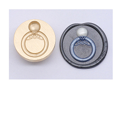Diamond Golden Tone Wax Seal Brass Stamp Head, for Invitations, Envelopes, Gift Packing, Diamond, 25mm