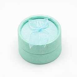 Turquoise Pâle Bague de boîtes en carton, plat rond, turquoise pale, 5.5x3.5 cm