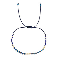 Черный Летние плетеные браслеты из стеклянных бусин для женщин, чёрные, внутренний диаметр: 11 дюйм (28 см)