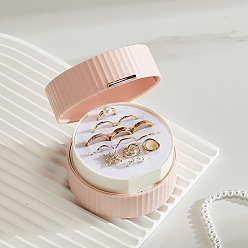 Pink 2-ярусные круглые пластиковые кольца браслеты органайзеры коробки для хранения, розовые, 9x5.6 см