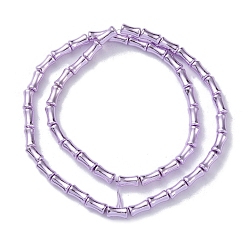 Plum Electroplate Glass Beads Strands, Bamboo, Plum, 8x4.5mm, Hole: 0.8mm, about 50pcs/strand, 15.75''(40cm)