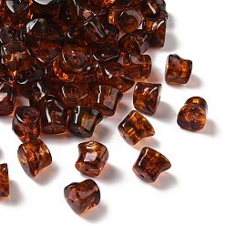 Сиена Акриловые шарики Gemstone имитация, самородки, два тона, цвет охры, 16x20x17~17.5 мм, отверстие : 2.5 мм, Около 125 шт / 500 г