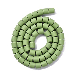 Olive Drab Handmade Polymer Clay Bead Strands, Column, Olive Drab, 6.5x6mm, Hole: 1.2mm, about 61pcs/strand, 15.75 inch(40cm)