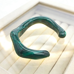 Темно-серый Витые акриловые браслеты-манжеты для женщин, волнообразный, темно-серый, внутренний диаметр: 1.77x2.36 дюйм (4.5x6 см)