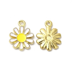 Белый Сплав эмали прелести, без кадмия, без никеля и без свинца, золотой свет, цветочный шарм, белые, 14.5x11.5x2 мм, отверстие : 1.4 мм