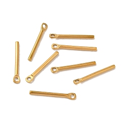 Настоящее золото 18K Ионное покрытие (ip) 304 подвески из нержавеющей стали, бар очарование, реальный 18 k позолоченный, 15x2x1.2 мм, отверстие : 1 мм