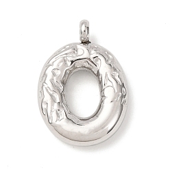 Letter O 304 подвески из нержавеющей стали, письмена, Письмо O, 21.5x15x4.5 мм, отверстие : 2.5 мм