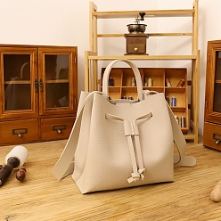 Античный Белый Набор для самостоятельного изготовления сумки-ведра с завязками, включая материалы сумки из искусственной кожи, старинный белый, 230x220x130 мм