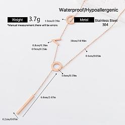 Rose Gold 304 Stainless Steel Pendant Necklaces for Women, Rose Gold, 14.96 inch(38cm)