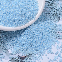 (RR430) Жемчужно-белый с Аква-Подкладкой Миюки круглые бусины рокайль, японский бисер, (rr 430) акриловая белая жемчужина, 11/0, 2x1.3 мм, Отверстие : 0.8 мм , около 5500 шт / 50 г