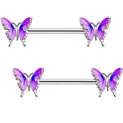 Нержавеющая Сталь Цвет 304 Кольца для сосков из нержавеющей стали со стразами, булавки для пирсинга сосков, цвет нержавеющей стали, 13 мм, штифты : 1.6 мм, Руководитель: 9x9.5 mm