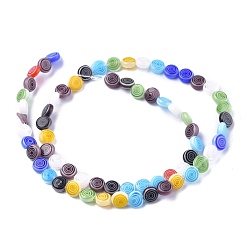 Mixed Color Flat Round Handmade Millefiori Glass Beads, Mixed Color, 6x3mm, Hole: 0.5mm, about 65pcs/strand, 14.1 inch