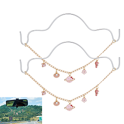 Платиновый & Золотой 2шт. алюминиевые автомобильные цепи для бордюров, подвесные украшения, с латунной подвеской и алюминиевой проволокой, платиной и золотом, 230 мм