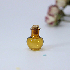 (932FM) Темно-синий аква-матовый с подкладкой Орнамент из пробковых бутылок лэмпворк, пустые бутылки желаний, флаконы своими руками для подвесных украшений, темно-золотистые, 1.7x2.2 см