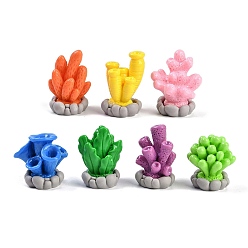 (52) Непрозрачная лаванда Непрозрачная смола декодирует кабошоны, имитация морского коралла, разноцветные, 25~30x18x18 мм