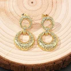 Ring Латунные качают серьги, стойки покрытие, долговечный, без кадмия и без свинца, кольцо, 36.5x21.5 мм