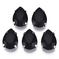 Реактивный Самолет Шить на горный хрусталь, стекло горный хрусталь, многожильных ссылки, с настройками из нержавеющей стали, аксессуары для одежды, граненые, слеза, струя, 18x13x6.5 мм, отверстие : 1.2 мм