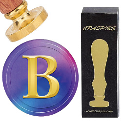 Letter B Латунная восковая печать с деревянной ручкой, для diy scrapbooking, В письме, 25 мм