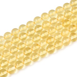 Янтарный Янтарные шарики нити, круглые, 4~4.5 мм, отверстие : 0.5 мм, около 89~91 шт / нитка, 15.16~15.35 дюйм (38.5~39 см)