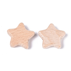 Бланшированный Миндаль Бусины из натурального бука, звезда, бланшированный миндаль, 29.5~30x28~28.5x8 мм, отверстие : 2.5~3 мм