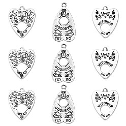 Античное Серебро 30 шт 3 стили подвески из сплава в тибетском стиле, сердце со словом привет и до свидания и ведьмин час, античное серебро, 27.5~32x18~23x1.4 мм, отверстие : 2.4 мм, 10 шт / стиль